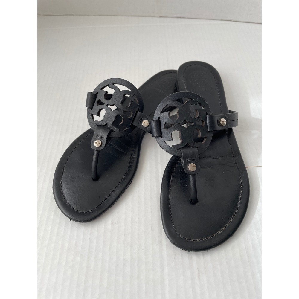 Tory Burch Black Sandals 7M made in Brazil - Picture 8 of 8